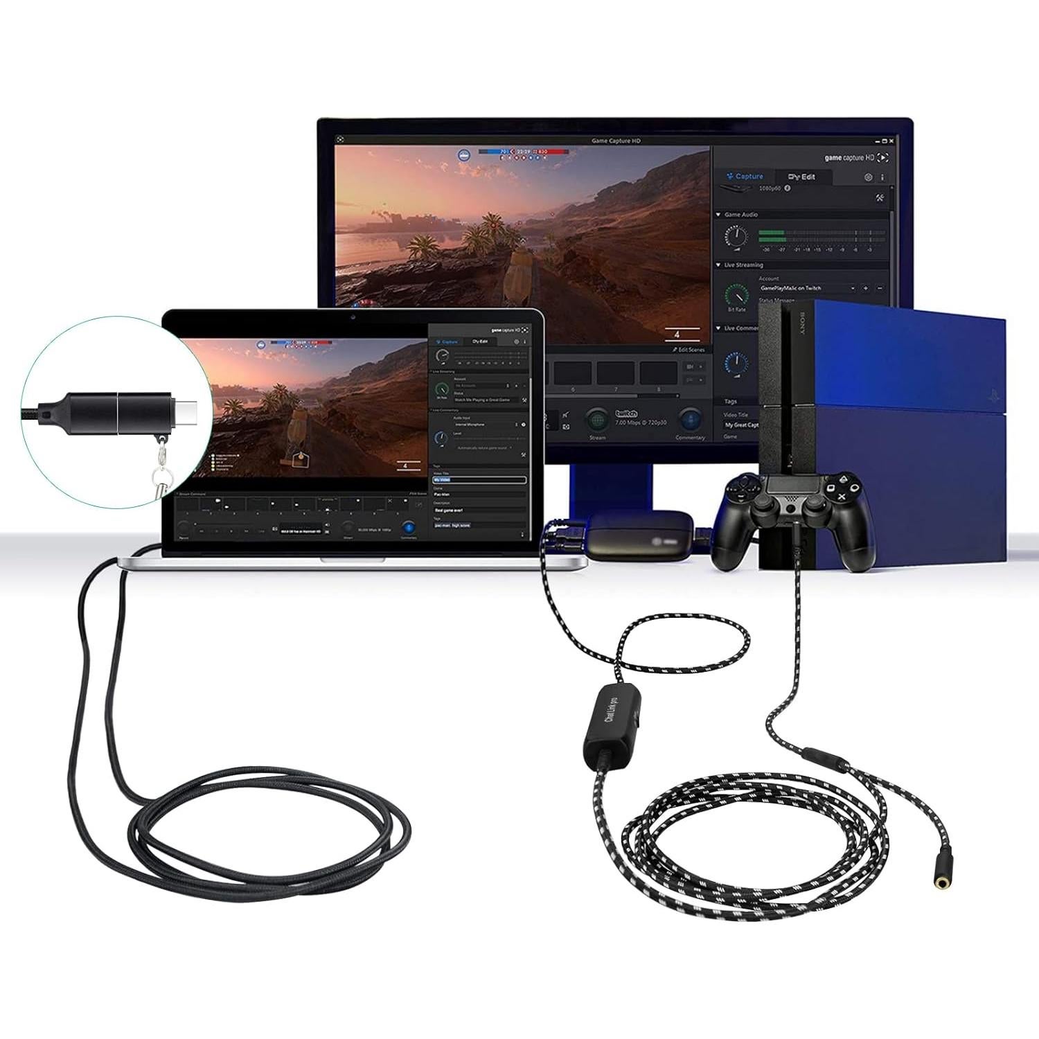 Cable USB C Weishan 2m para Elgato HD60 S+ y micrófonos XLR
