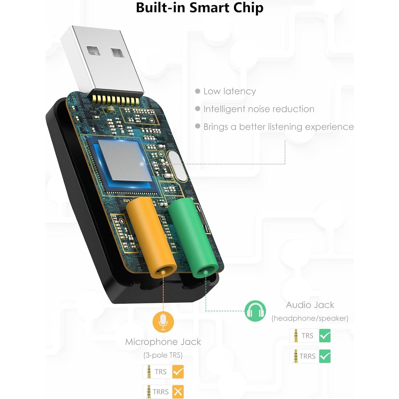 Adaptador USB a 3.5mm MillSO - Tarjeta de Sonido Externa