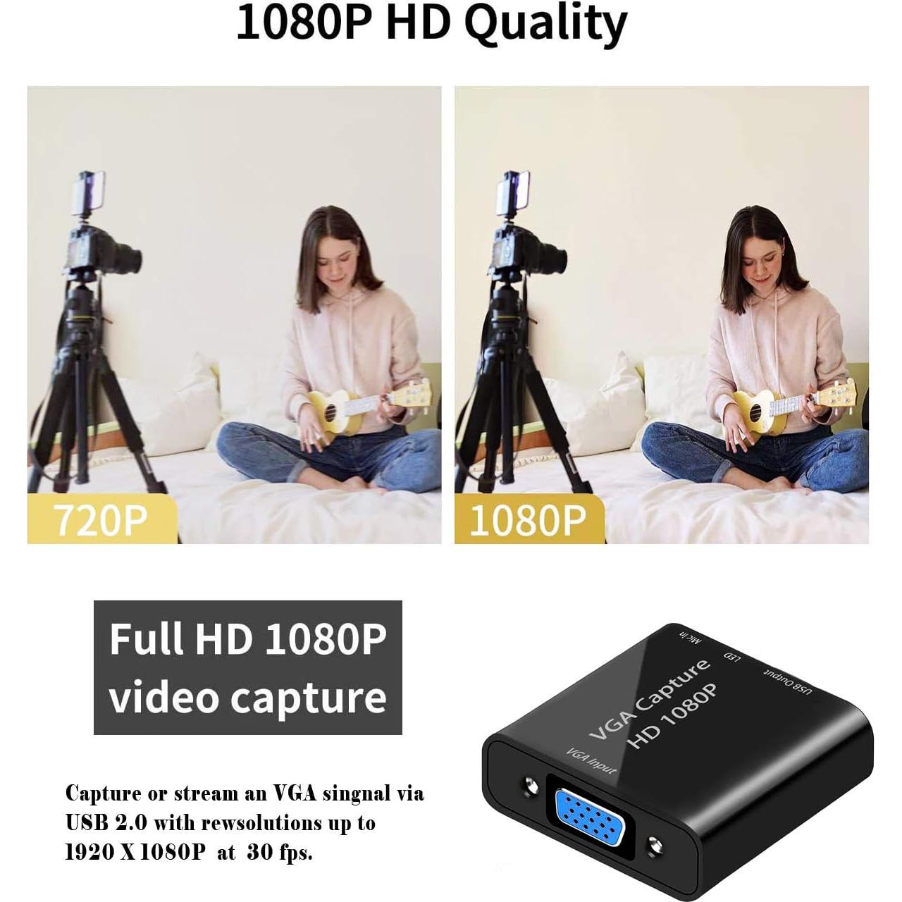 Tarjeta de Captura de Video AMENKER VGA a USB 1080p