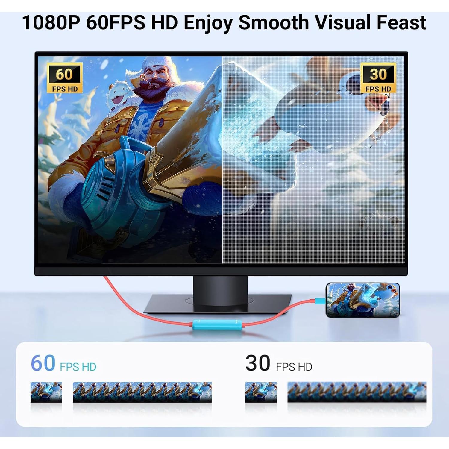 Capturadora de Video USB-C 1080P 60FPS Mozzvas para Streaming