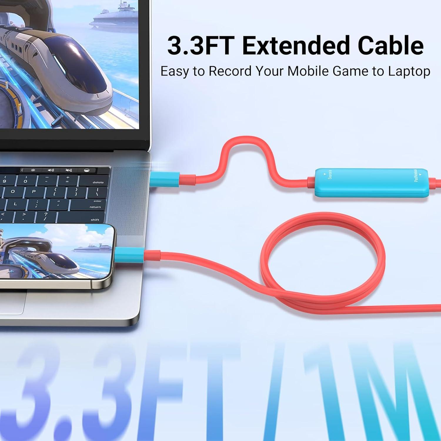 Capturadora de Video USB-C 1080P 60FPS Mozzvas para Streaming