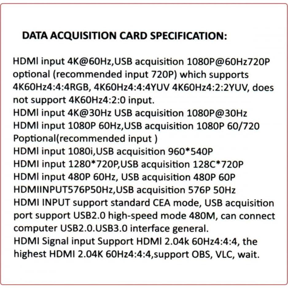 Tarjeta de Captura HDMI 4K CY HD-044-HX Plug and Play
