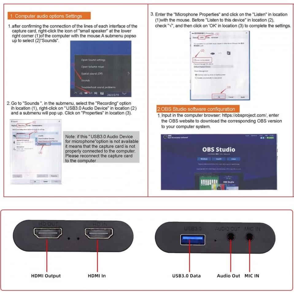 Tarjeta de Captura HDMI 4K CY HD-044-HX Plug and Play