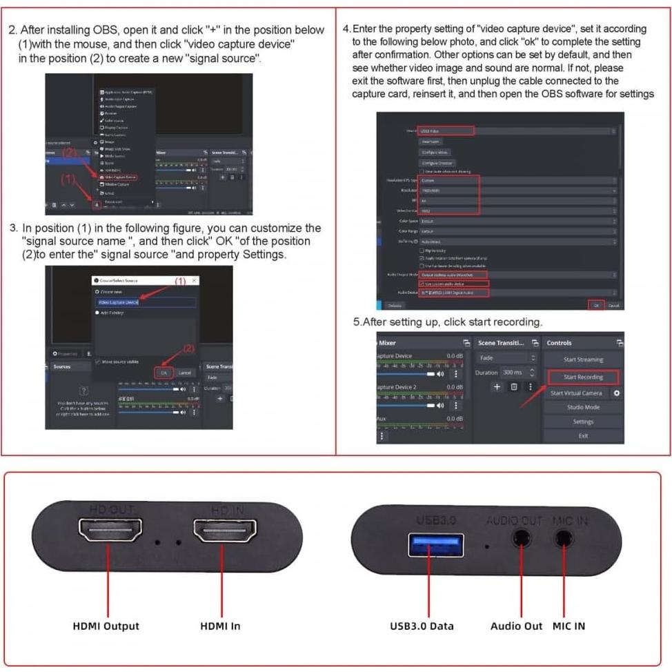 Tarjeta de Captura HDMI 4K CY HD-044-HX Plug and Play