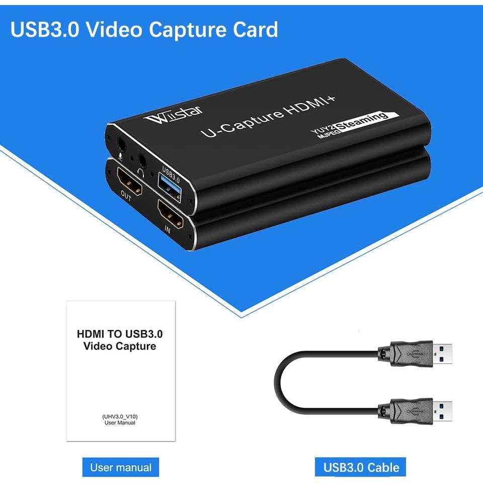 Tarjeta de Captura de Video Wiistar UHUV30 1080P 60fps HDMI USB 3.0