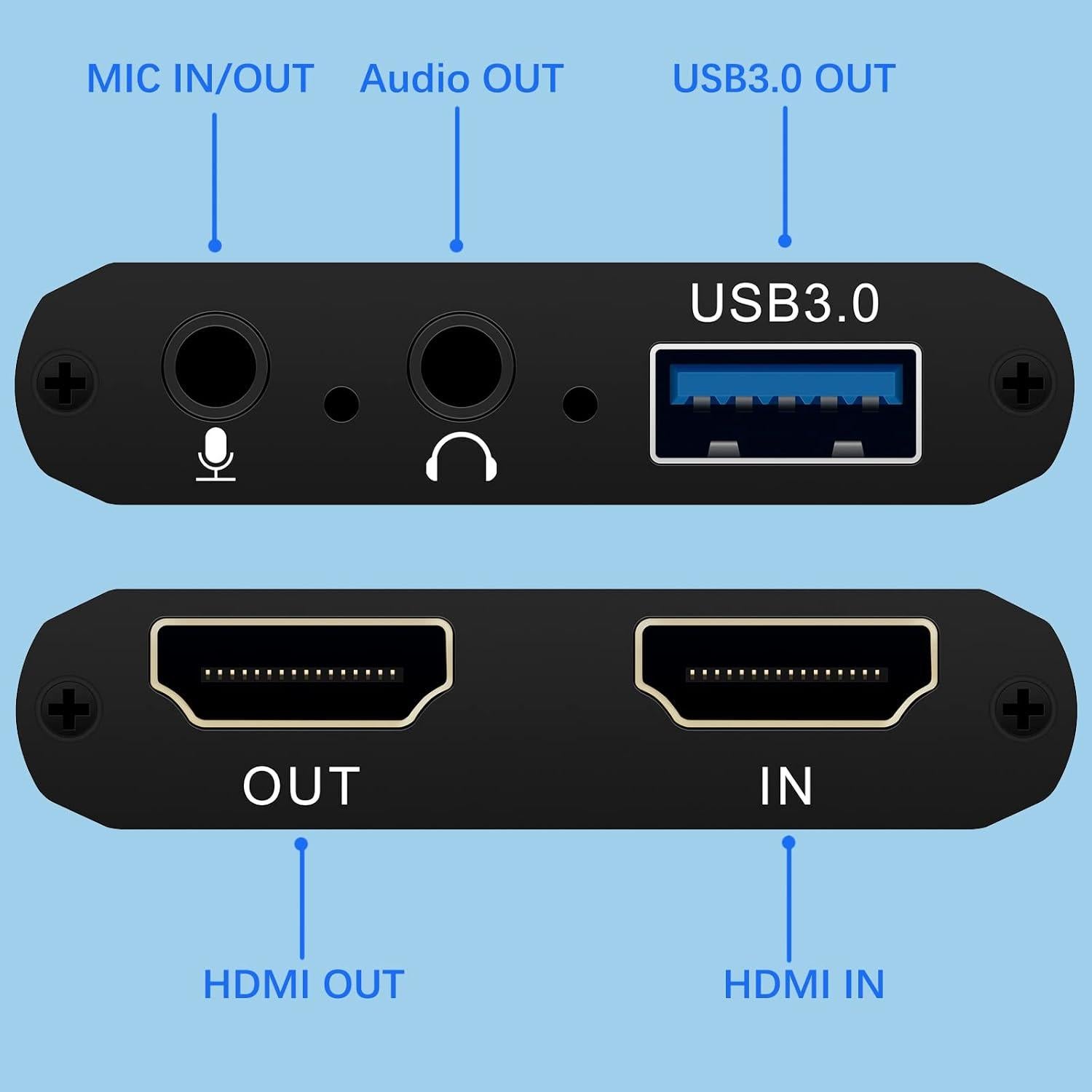 Tarjeta de Captura de Video Wiistar UHUV30 1080P 60fps HDMI USB 3.0
