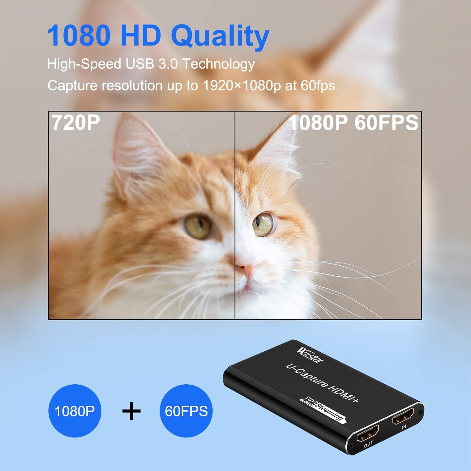 Tarjeta de Captura de Video Wiistar UHUV30 1080P 60fps HDMI USB 3.0