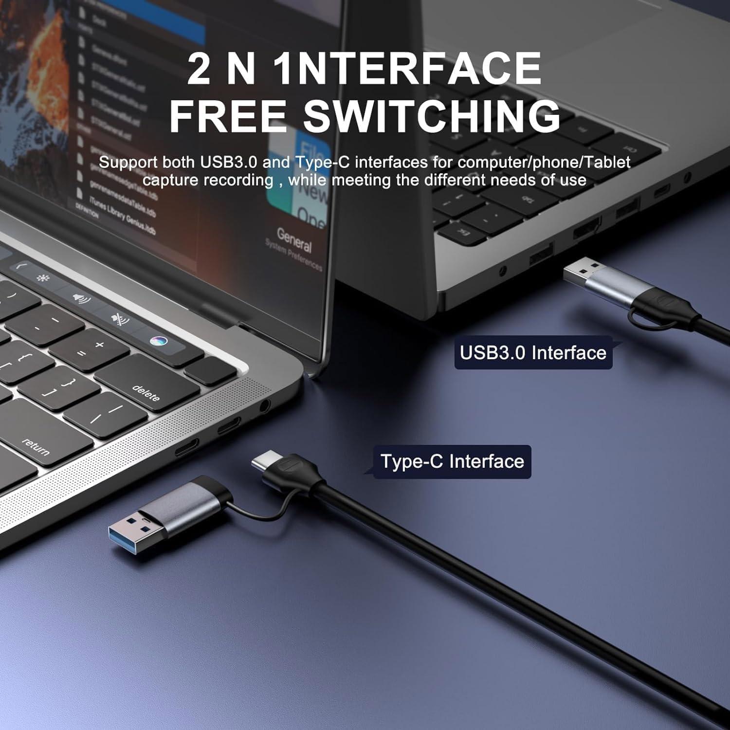 Tarjeta de Captura HDMI a USB 3.0 GKEAPZA 4K 1080P 60FPS