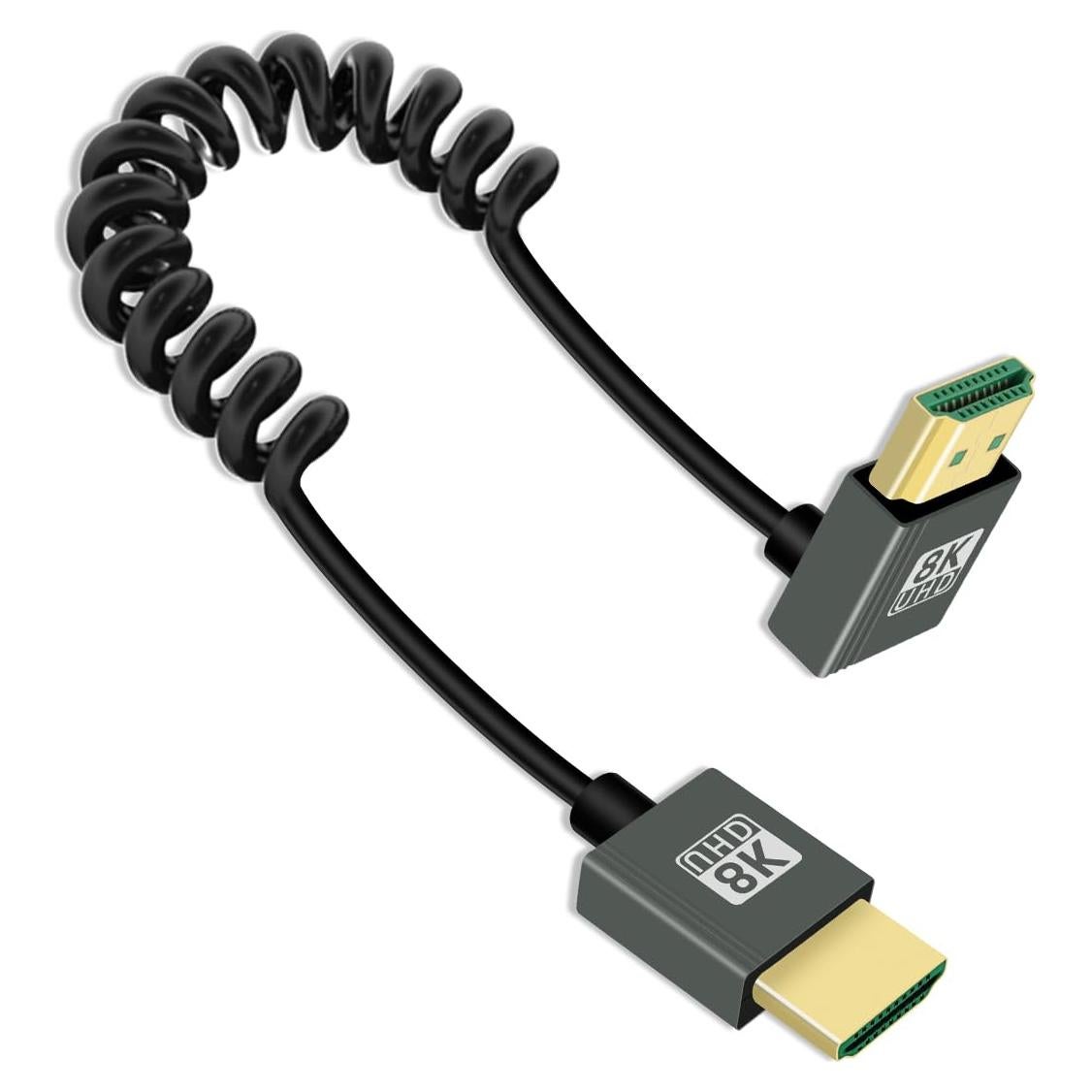 Cable HDMI Enrollado 8K 2.2FT YANBORONSN 270 Grados