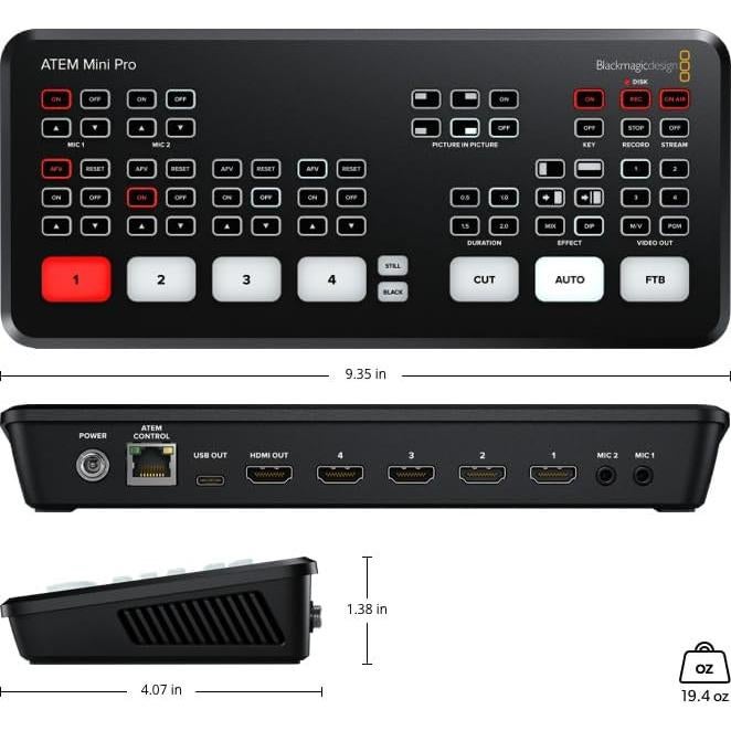 Conmutador de Transmisión en Vivo Blackmagic ATEM Mini Pro HDMI