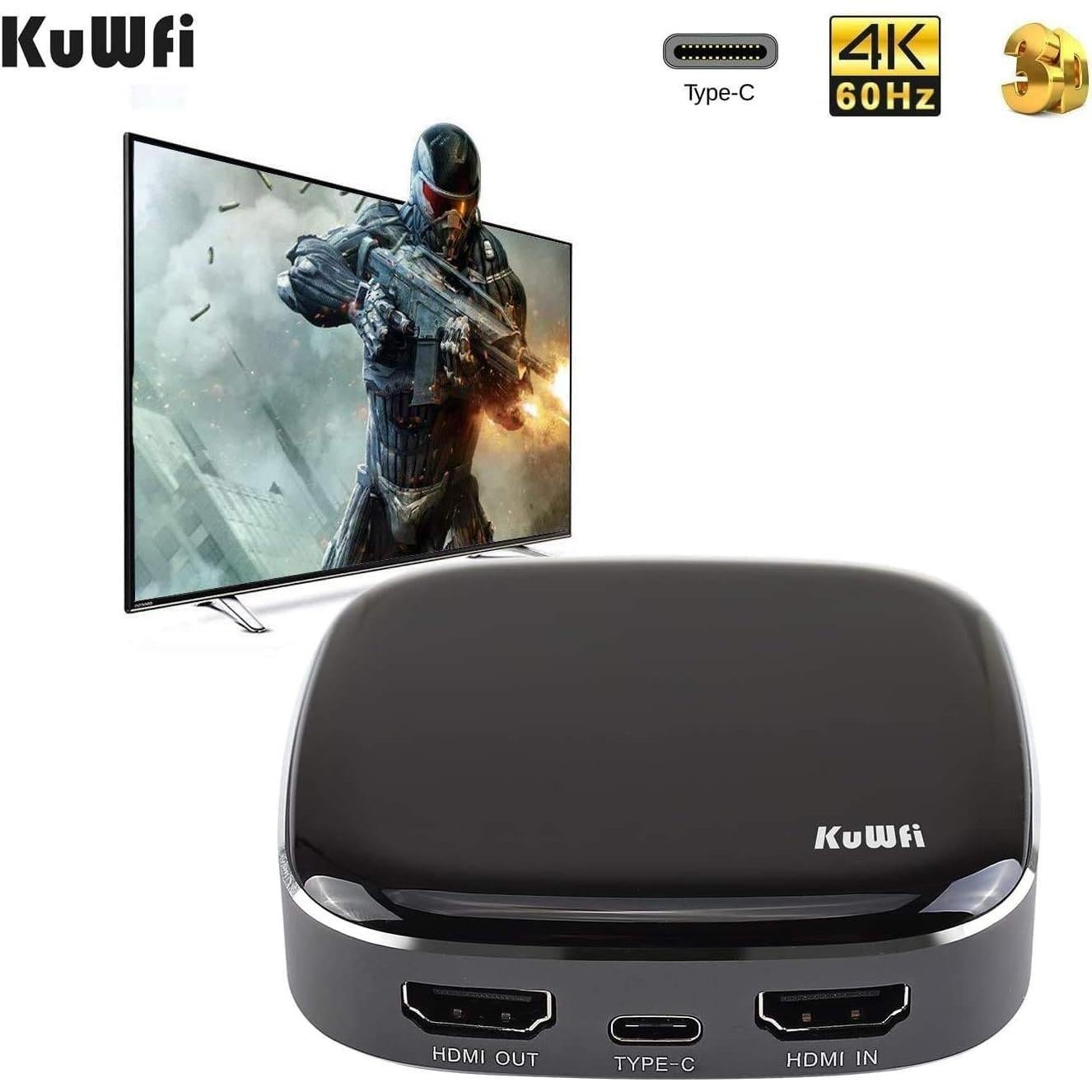 Tarjeta de Captura de Video KuWFi 1080P 60FPS HDMI a USB-C