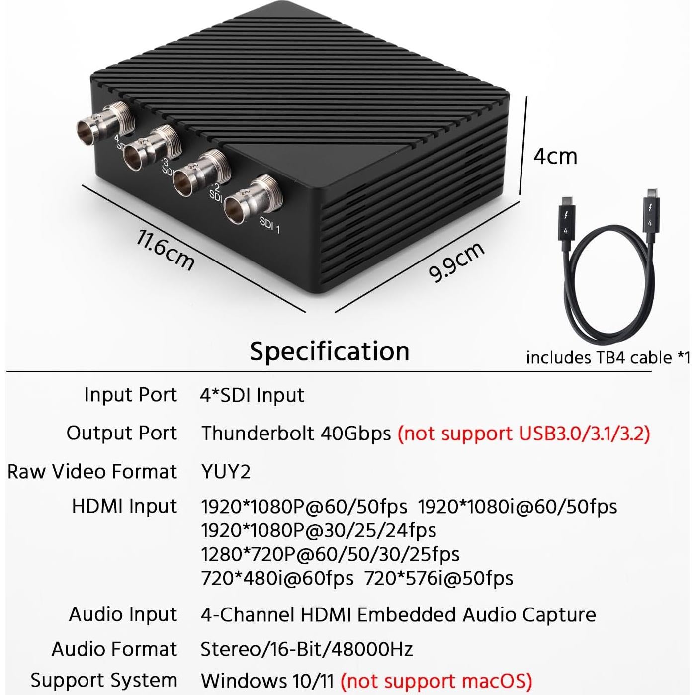 Tarjeta de Captura de Video 4 Canales Maskedfish 1080P 60FPS
