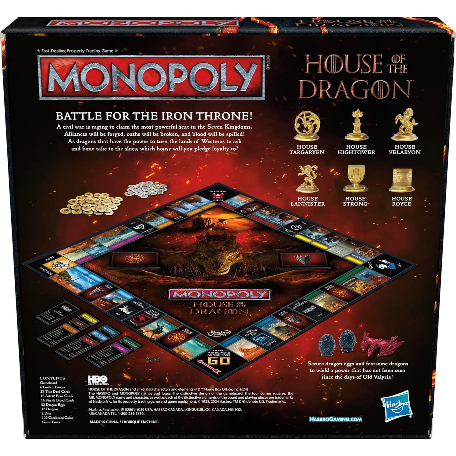 Monopoly Edición Casa del Dragón Hasbro Juego de Mesa