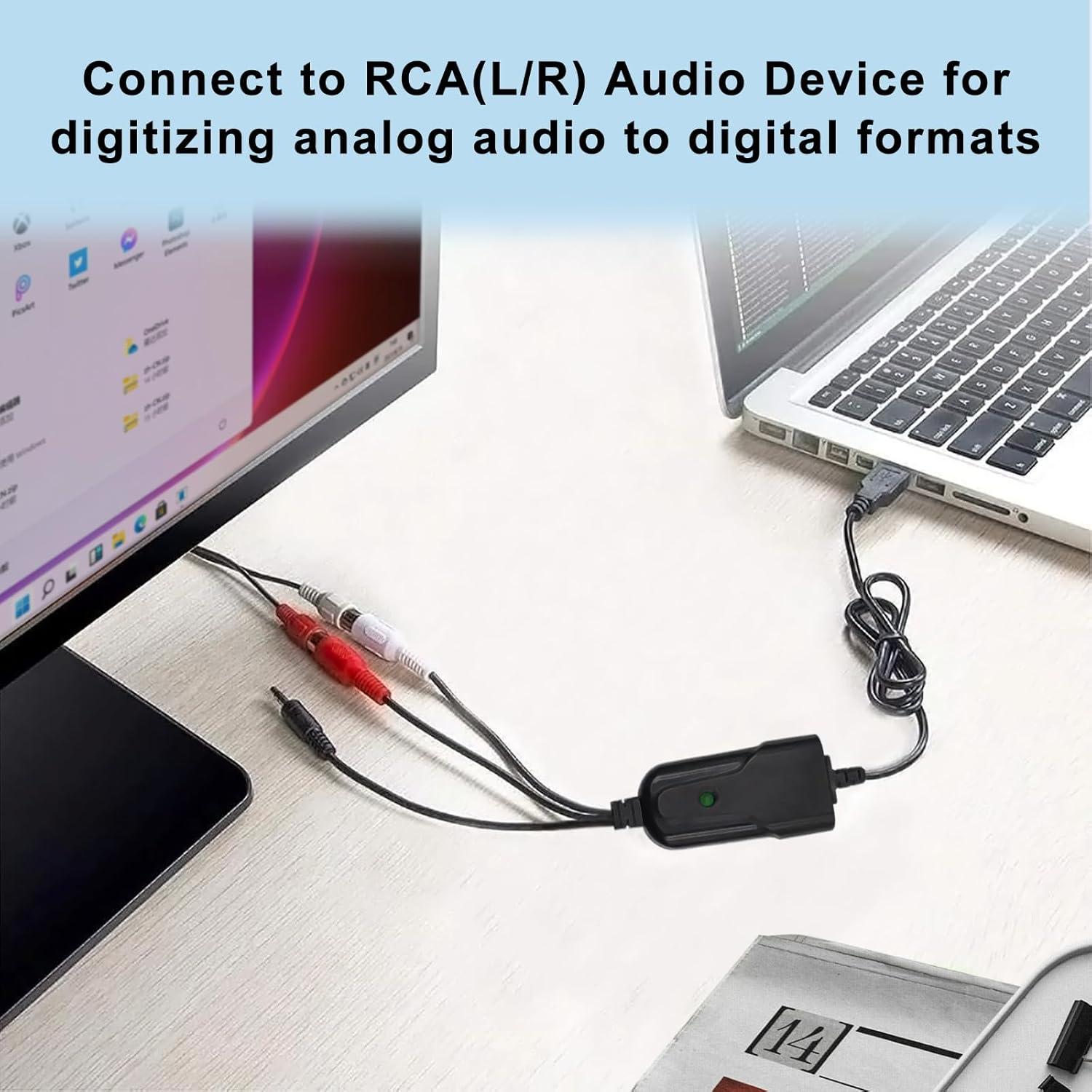 Tarjeta de Captura de Audio USB Wiistar K005 96kHz RCA/3.5mm