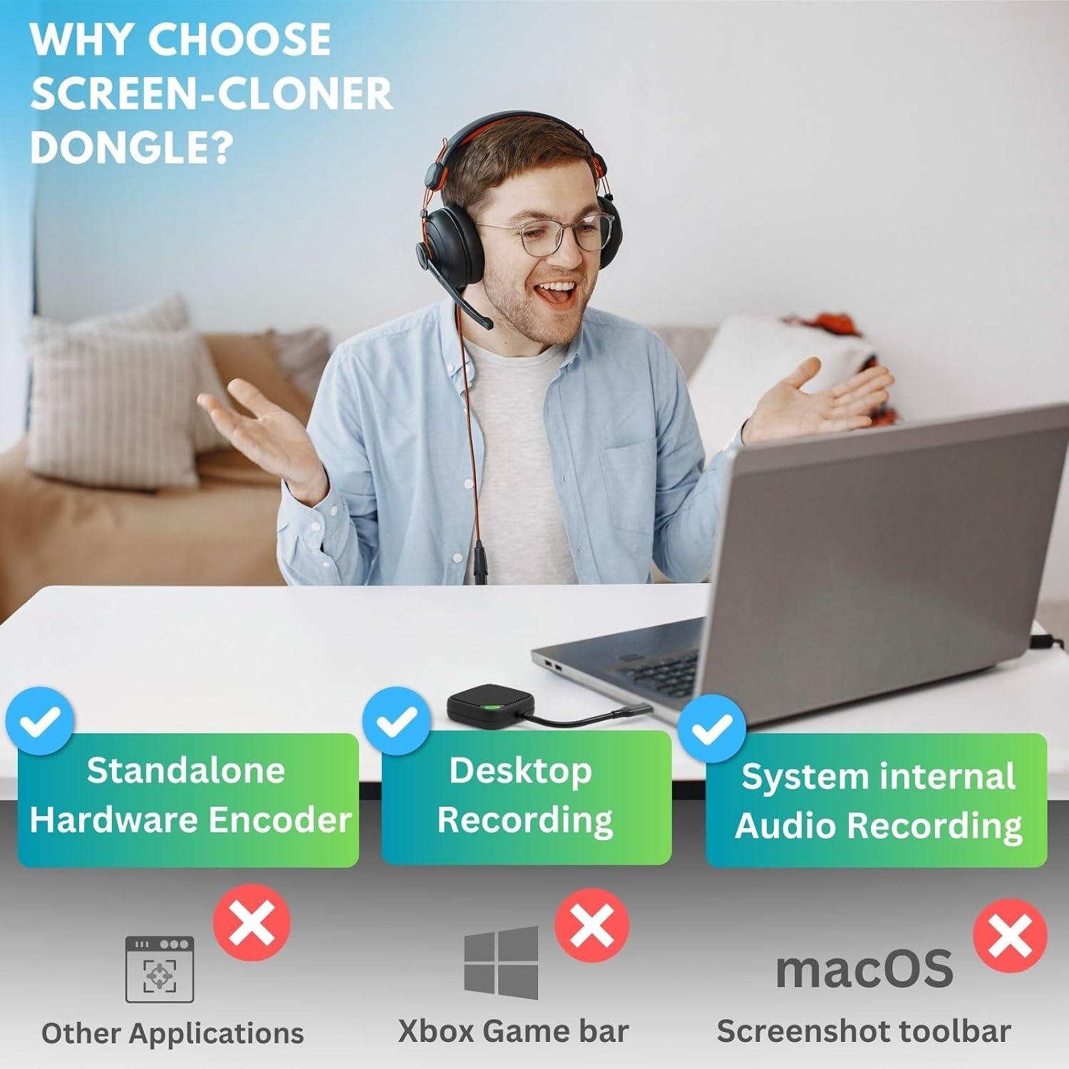 Dongle Cloner de Pantalla ClonerAlliance CA-1280SC 1080p 60fps