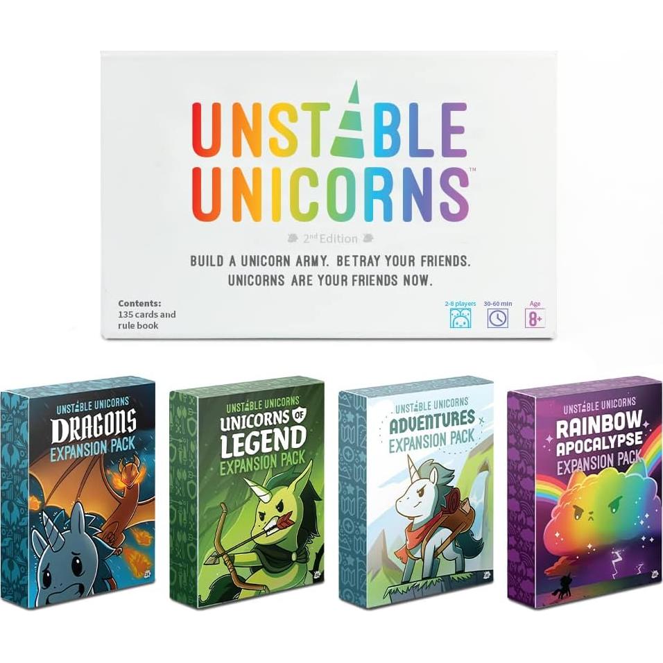 Juego de Cartas Unstable Unicorns - TeeTurtle - 135 Cartas
