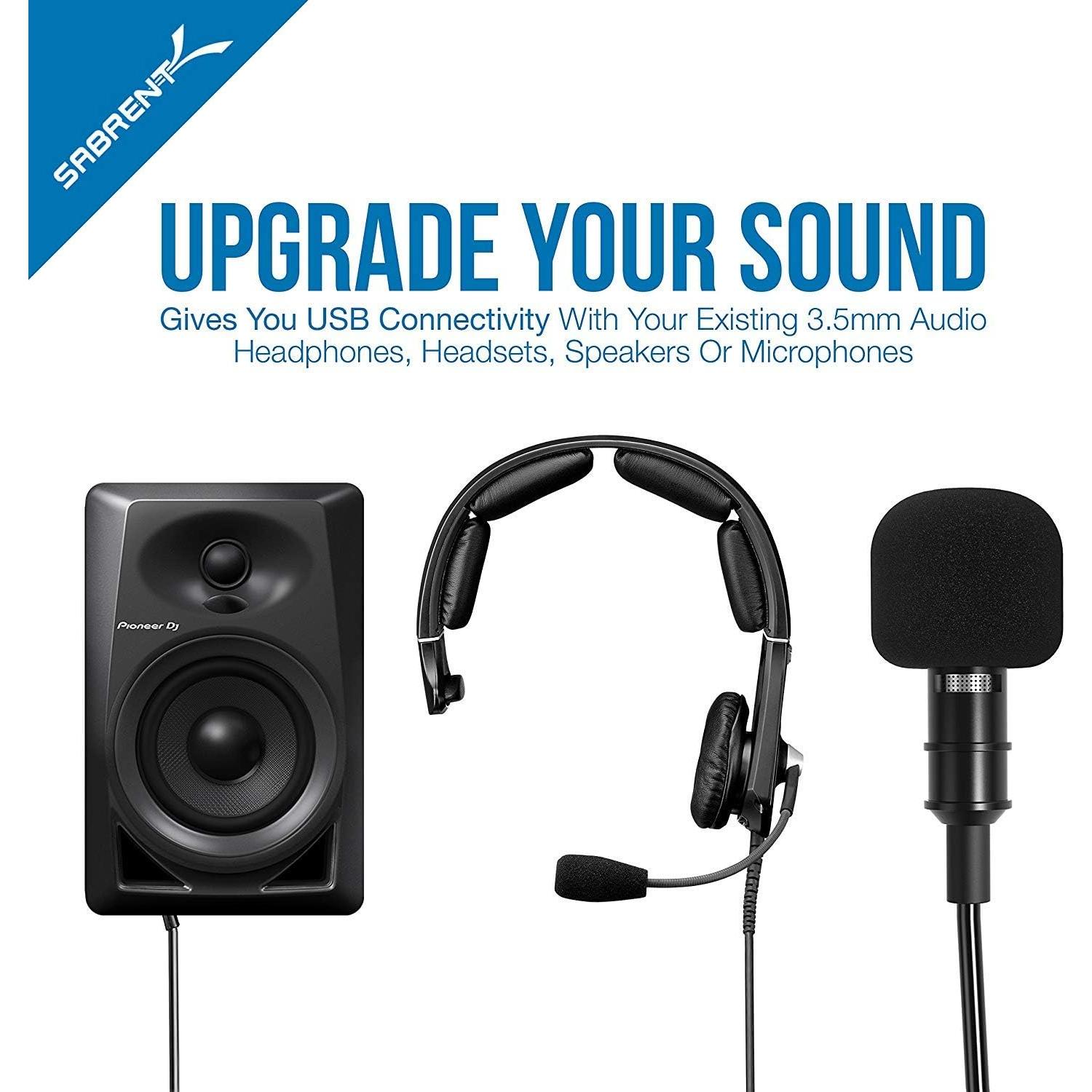 Adaptador de Sonido Estéreo USB Sabrent AU-EMCB 3D Plug and Play