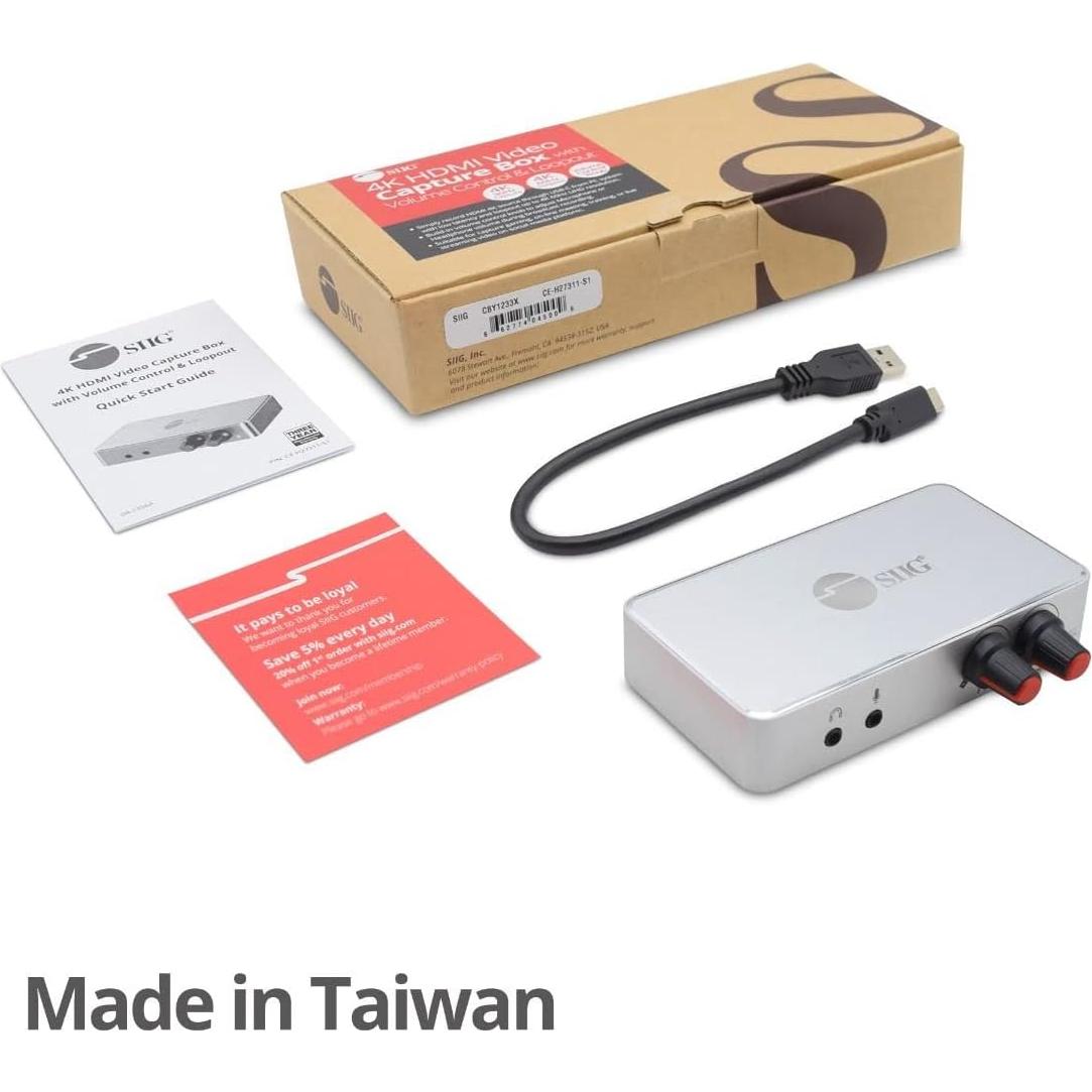Caja de Captura de Video HDMI 4K SIIG CE-H27311-S1 USB-C