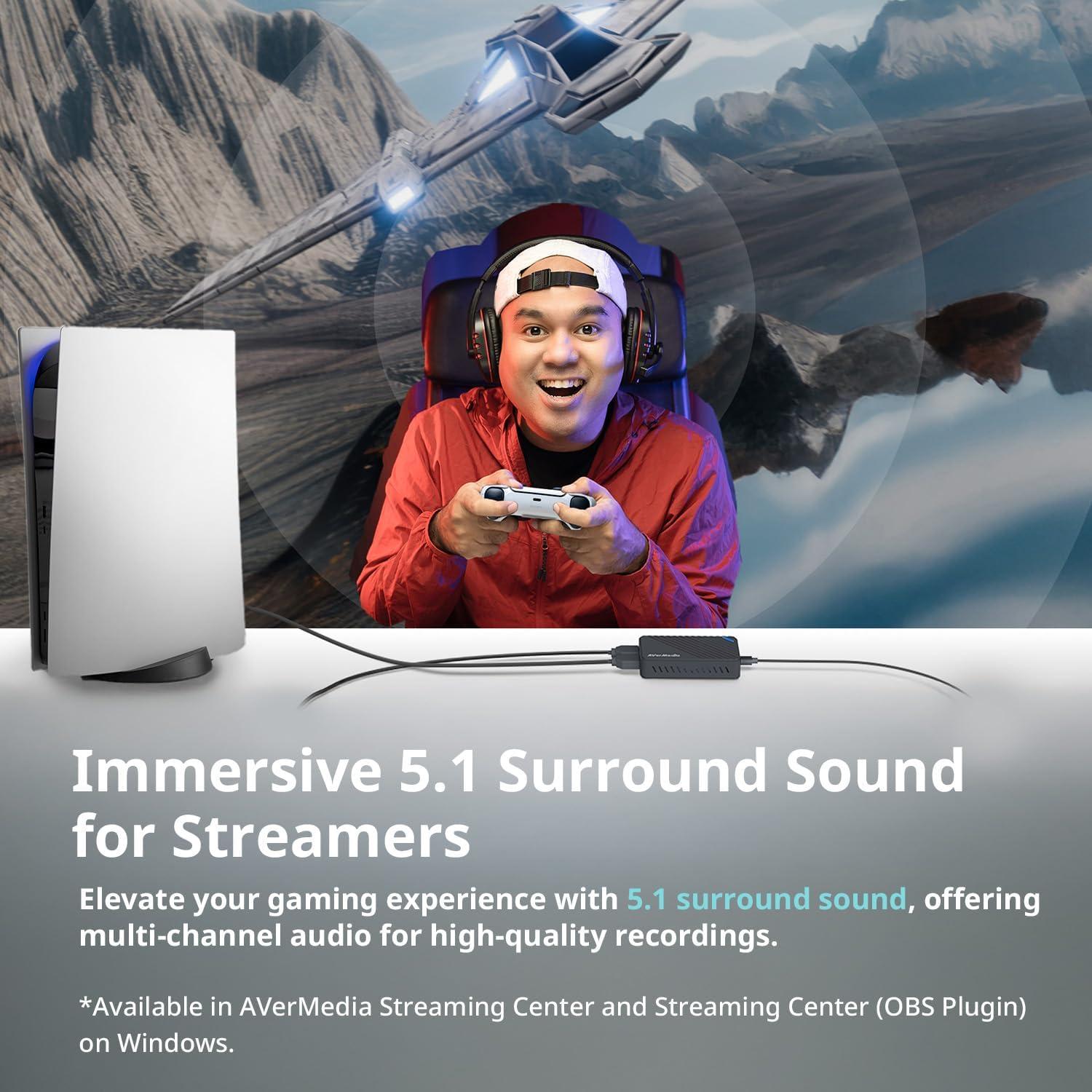 AVerMedia 4K HDMI Capture Card for Streaming, PS5, Xbox, Nintendo Switch, PC, USB 3.2 Game Capture Device for Twitch, OBS, YouTube, Discord, Low Latency Recording, GC553Pro Live Gamer Ultra S