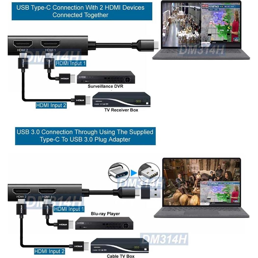 Adaptador Captura HDMI Doble AllAboutAdapters DM314H 4K