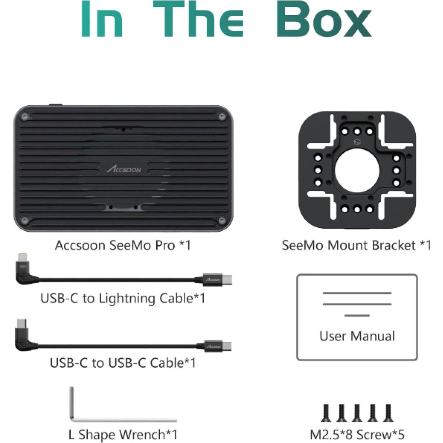 Accsoon SeeMo Pro Adaptador Captura Video 1080P 60FPS iOS