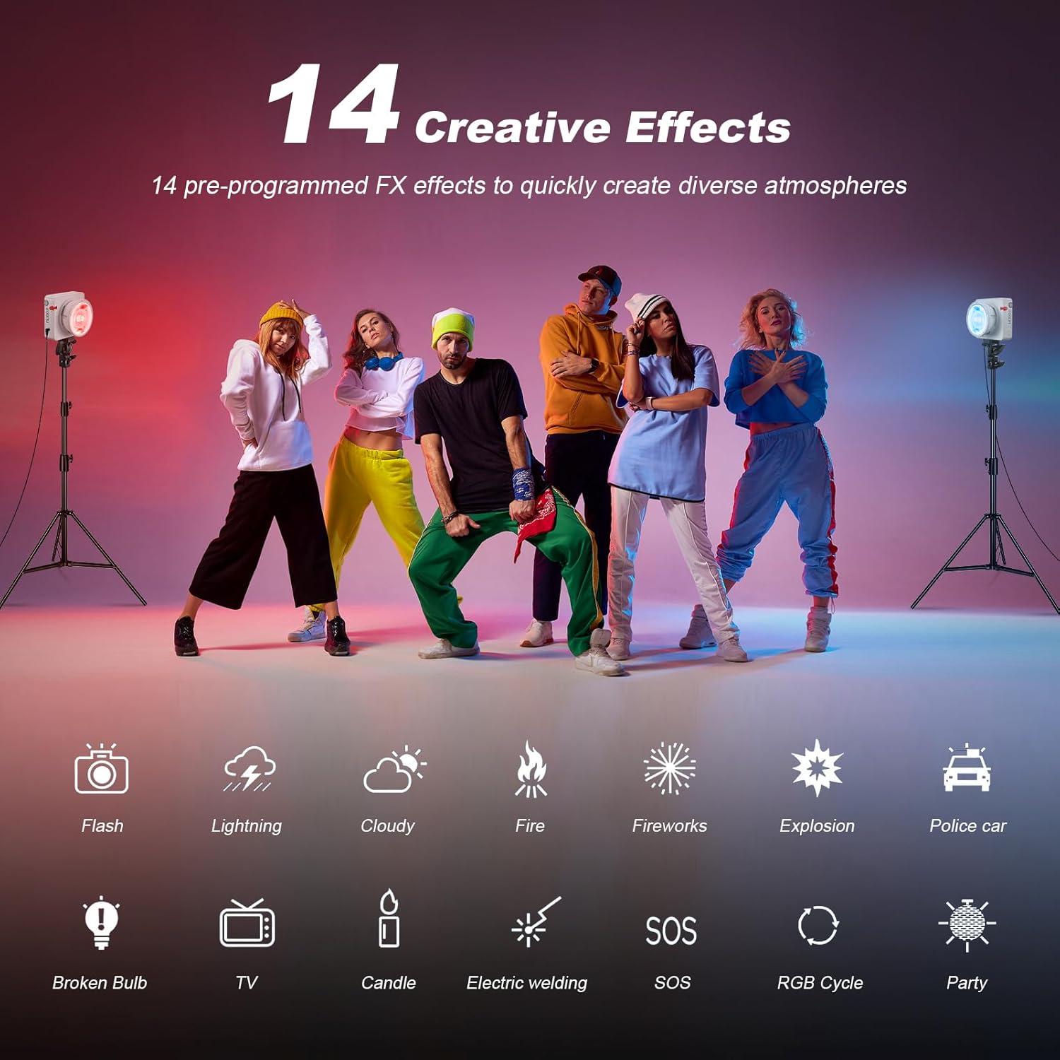 Godox ML100R Luz de Video RGB 110W 1800K-10000K 14 Modos FX