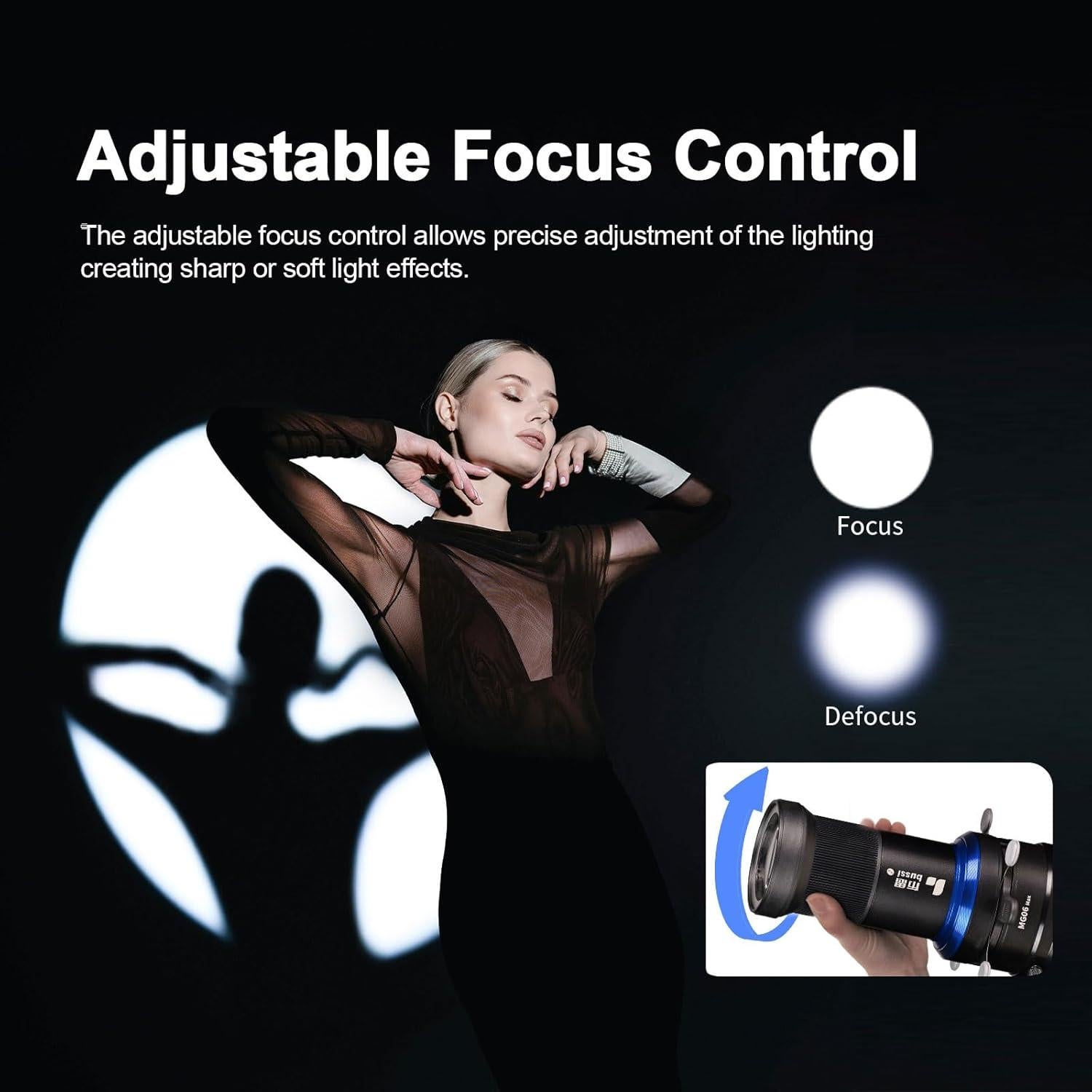 Snoot Óptico Bussi MG06 Max con 40 Gobos y Lente 36°