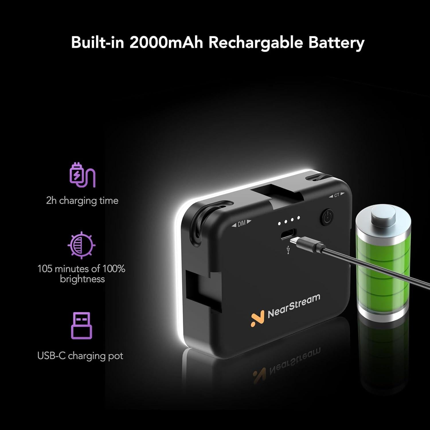 Luz de Streaming LED NearStream SL10B con Brillo Ajustable