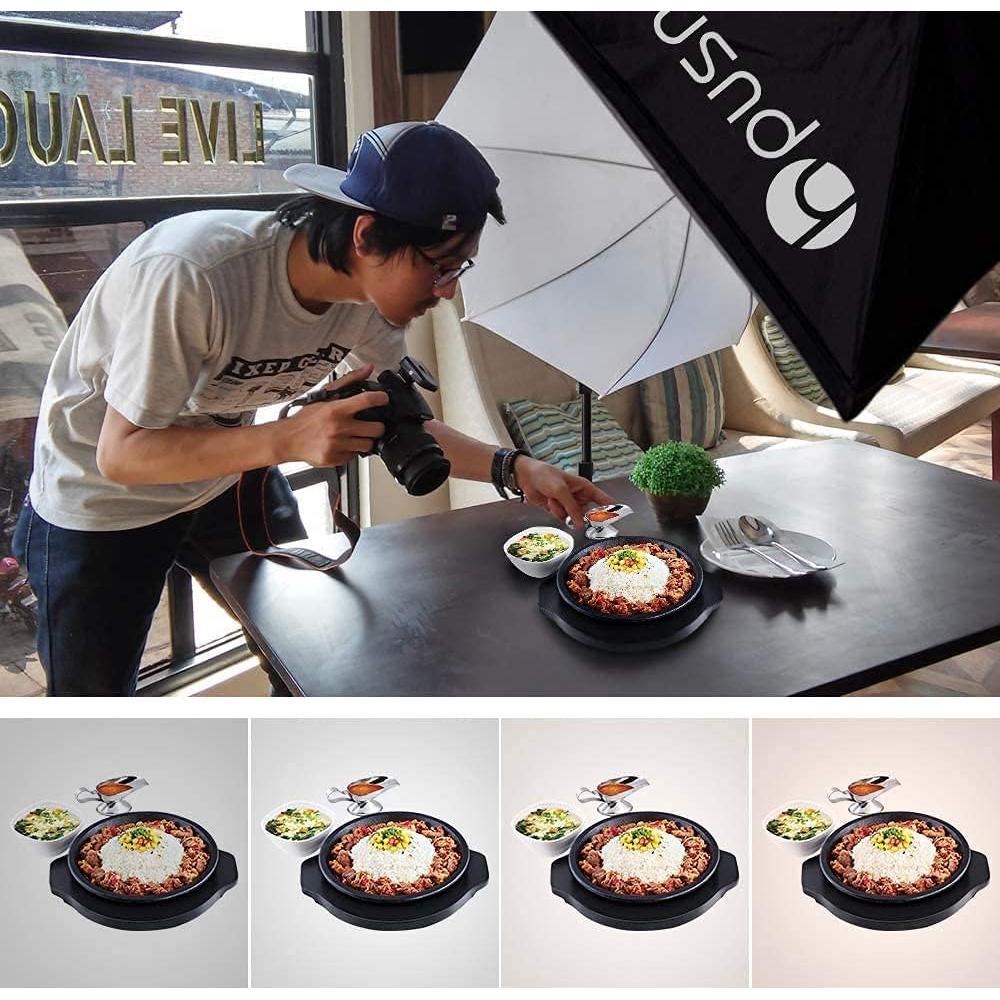 Kit de Iluminación Softbox HPUSN 30x30 cm con Bombillas 5400K