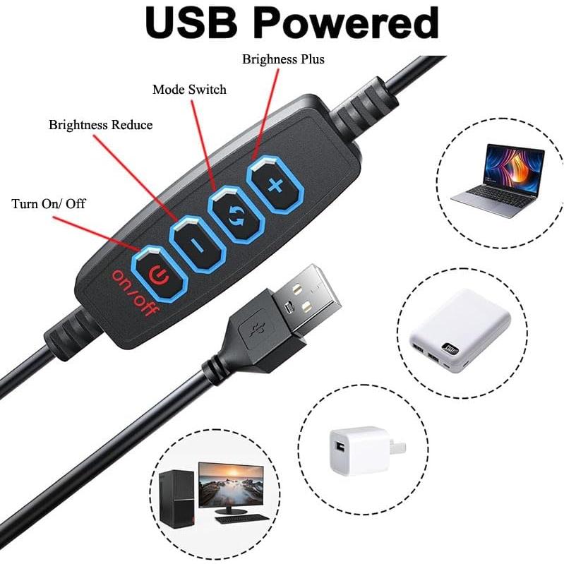 Kit de Iluminación LED HuaerHui para Videoconferencias 15.8cm