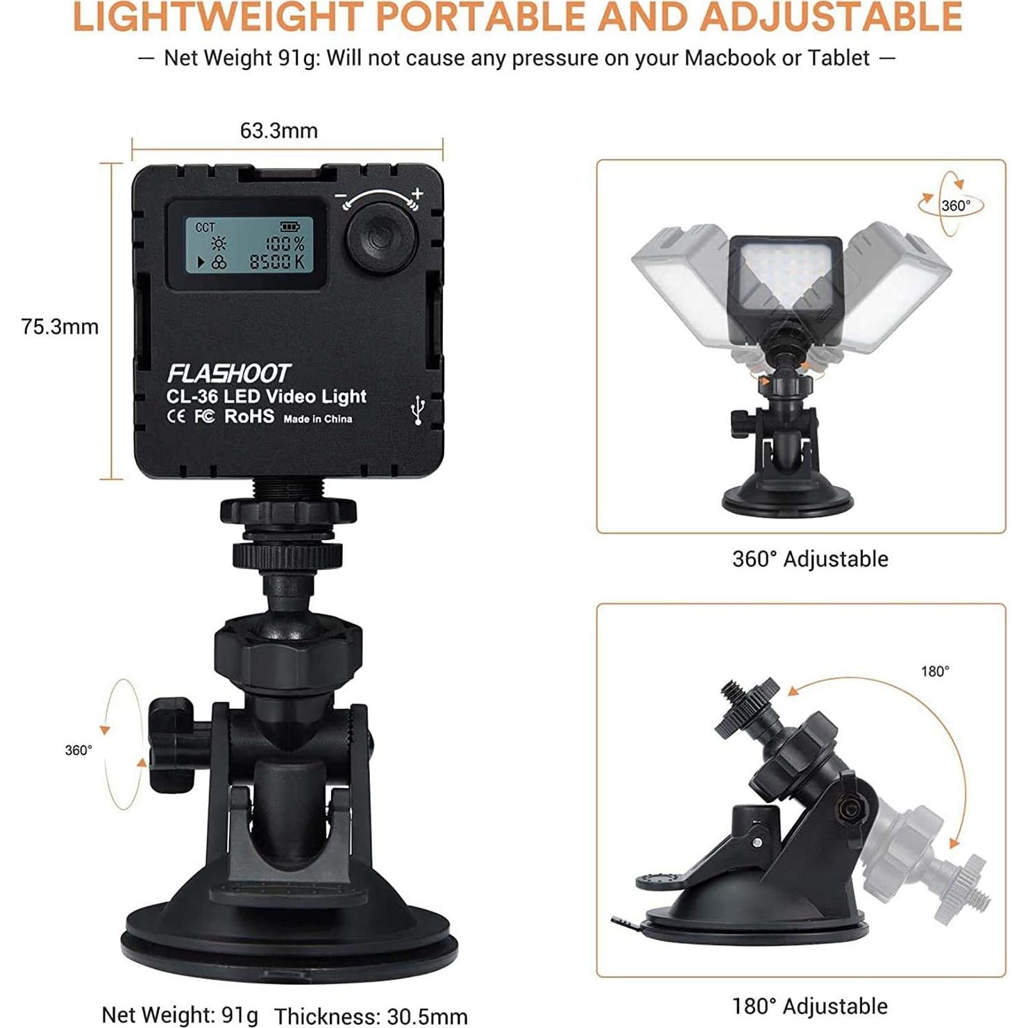 Kit de Iluminación LED para Videoconferencias FLASHOOT CL-36