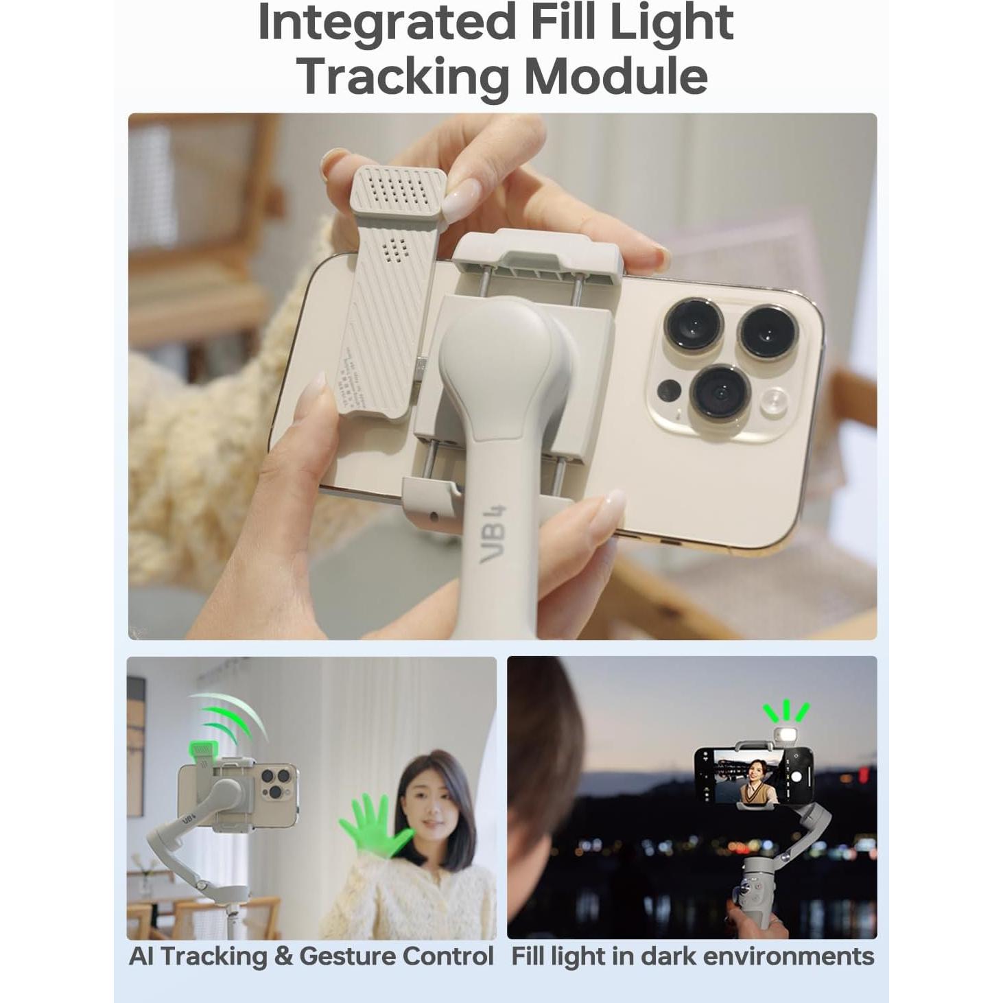 Gimbal Estabilizador FeiyuTech VB 4SE con Módulo de Luz