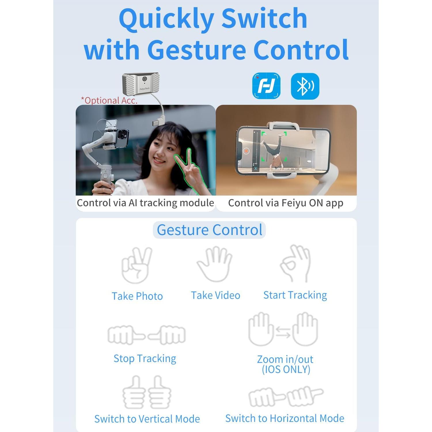 Gimbal Estabilizador FeiyuTech VB 4SE con Módulo de Luz