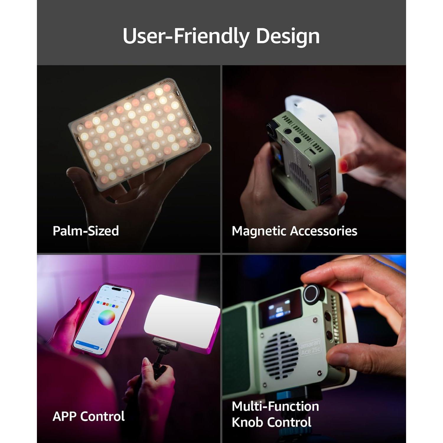 Kit de Luz LED Bi-Color Amaran Ace 25x 32W con Accesorios