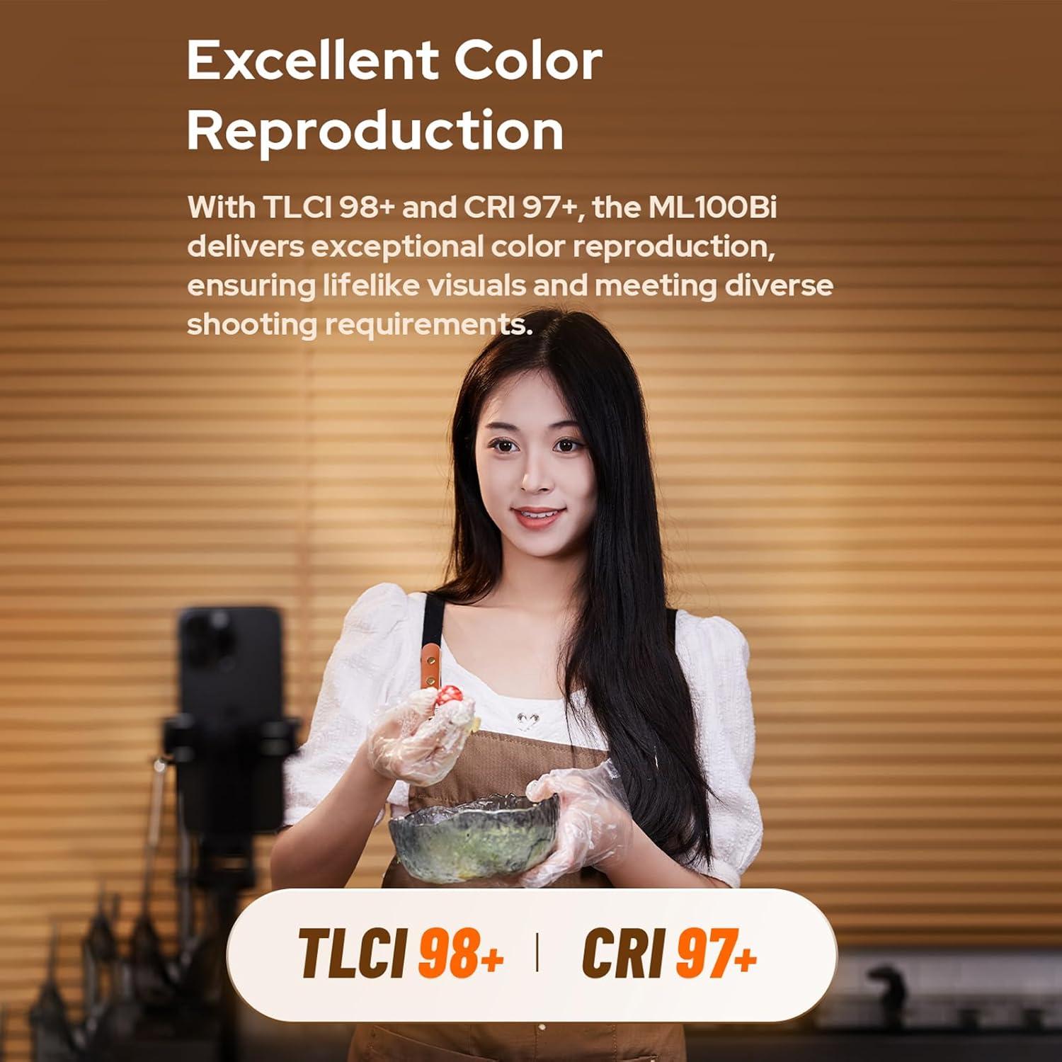 Godox ML100Bi Luz LED Portátil 120W Bicolor 2800K-6500K