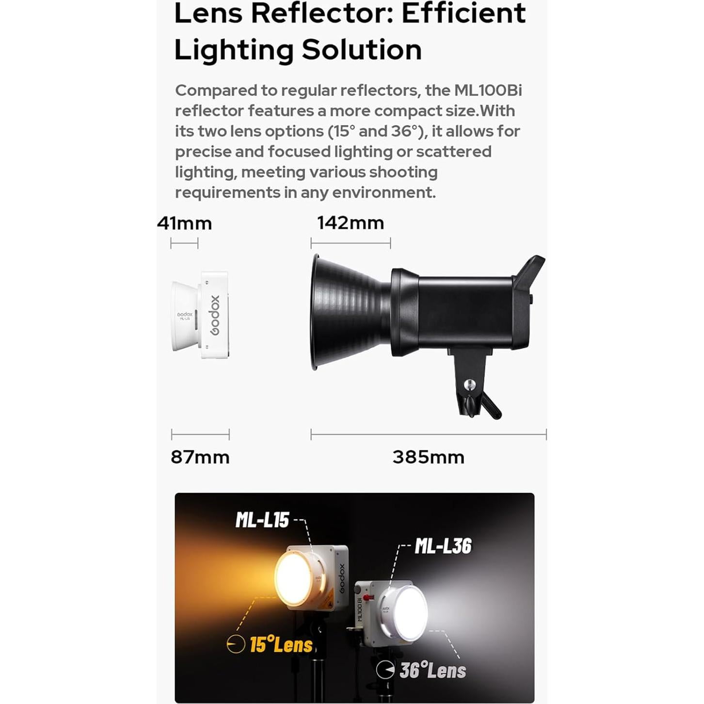 Godox ML100Bi Luz LED Portátil 120W Bicolor 2800K-6500K
