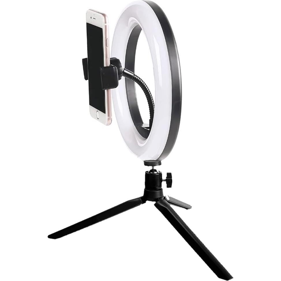 Luz de Anillo LED 20.32 cm Vivitar con Soporte y USB Blanca