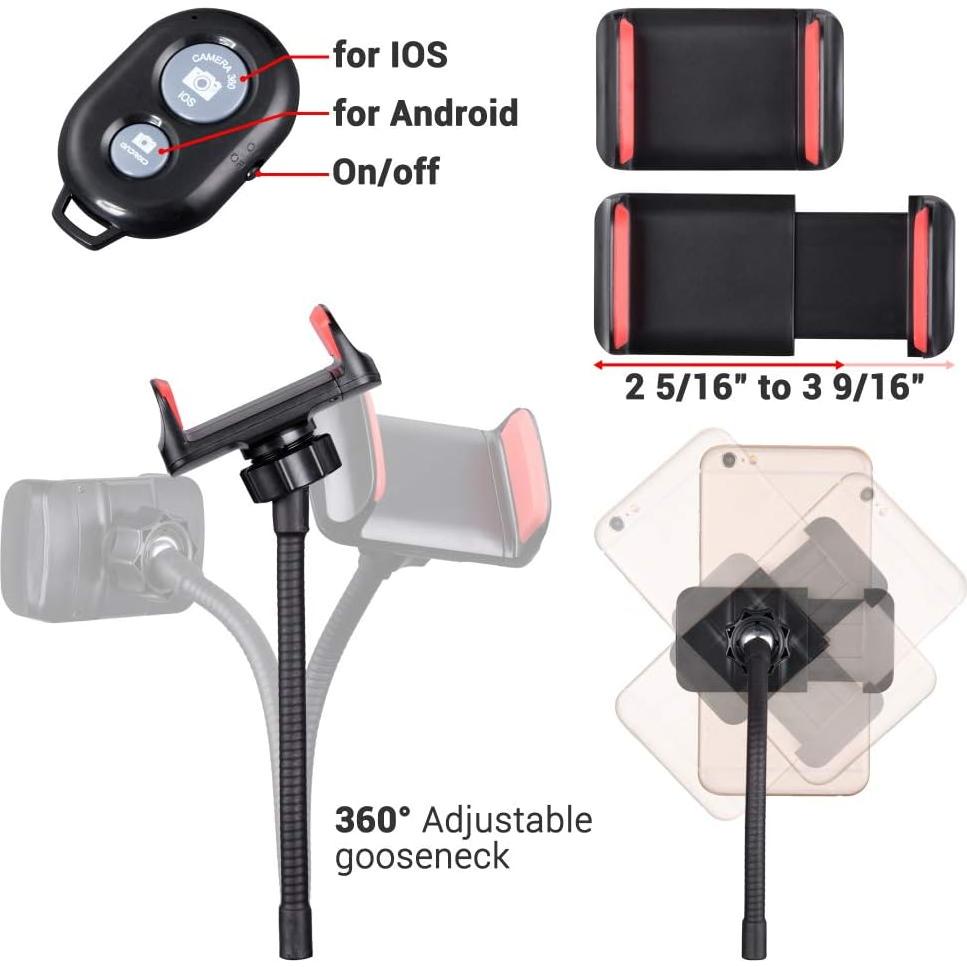 Luz de Anillo LED Doble Regulable AW 7" con Soporte y Espejo