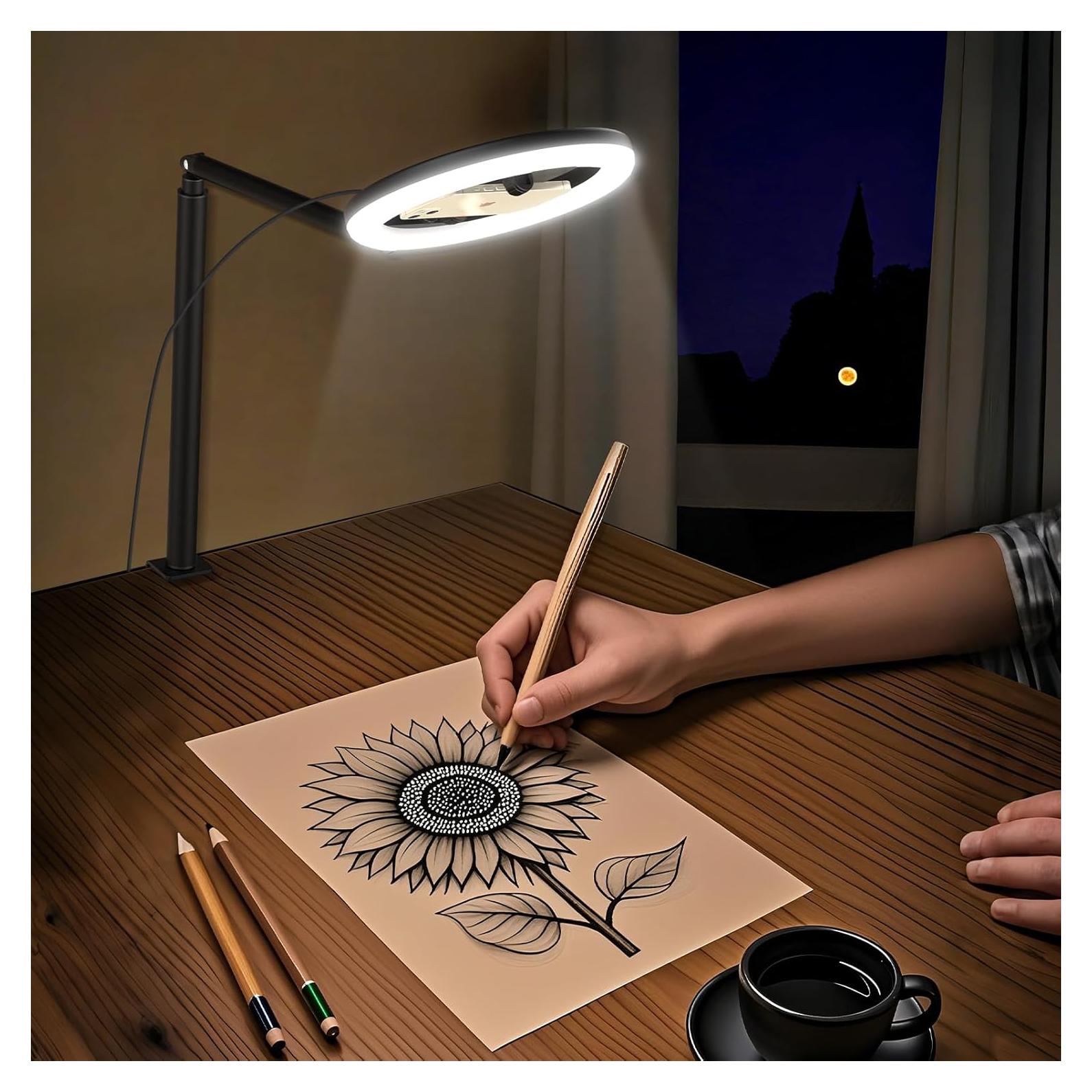 Soporte de teléfono con anillo de luz LED Vimose 10"