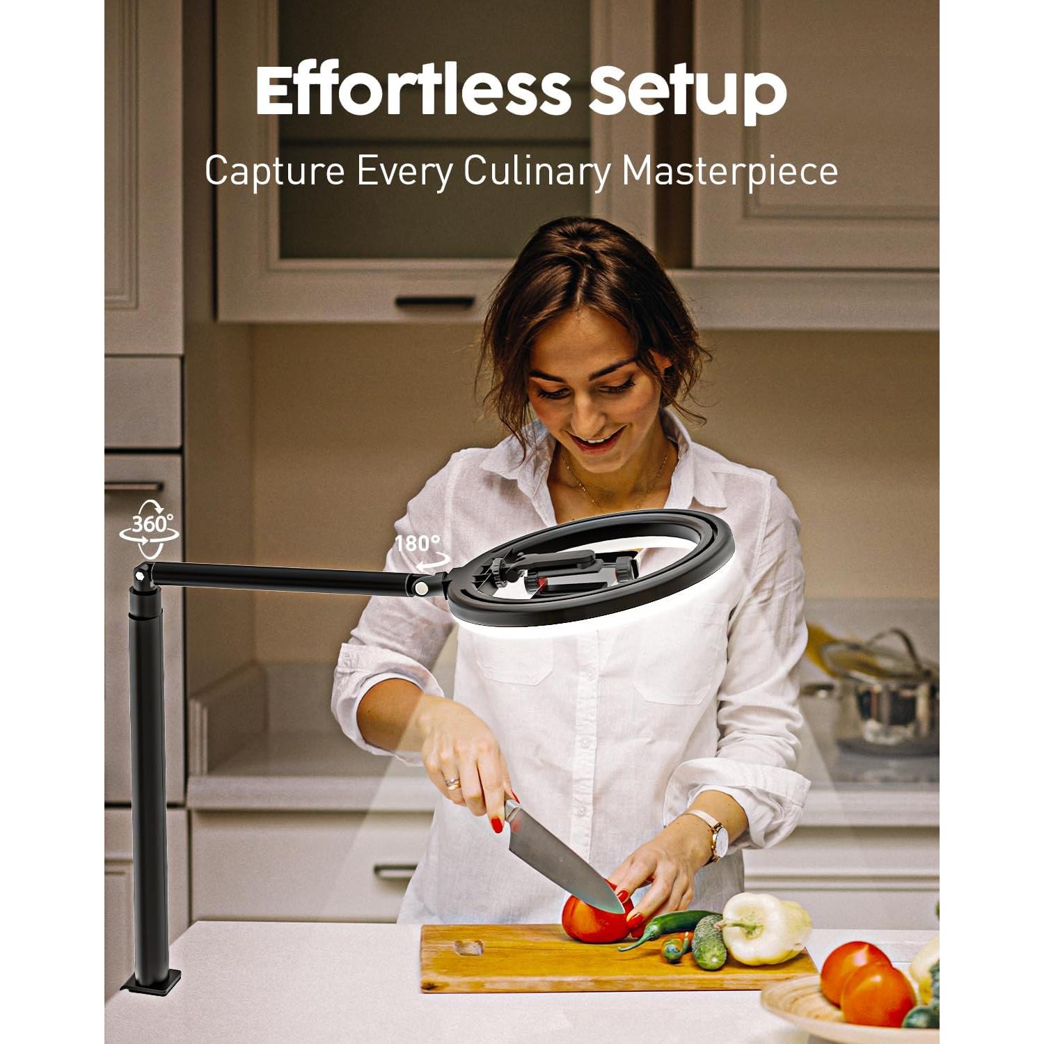 Soporte de teléfono con anillo de luz LED Vimose 10"