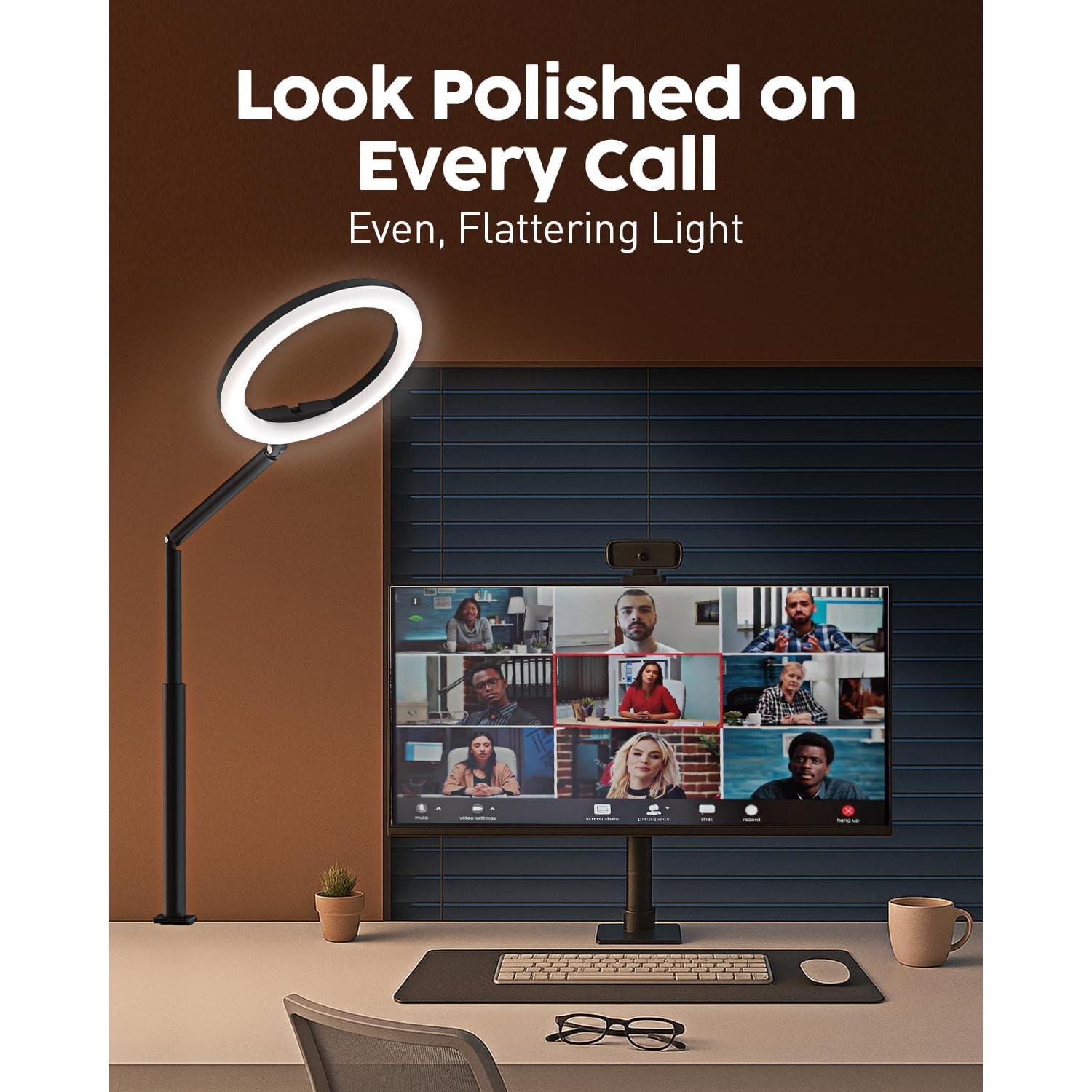 Soporte de teléfono con anillo de luz LED Vimose 10"