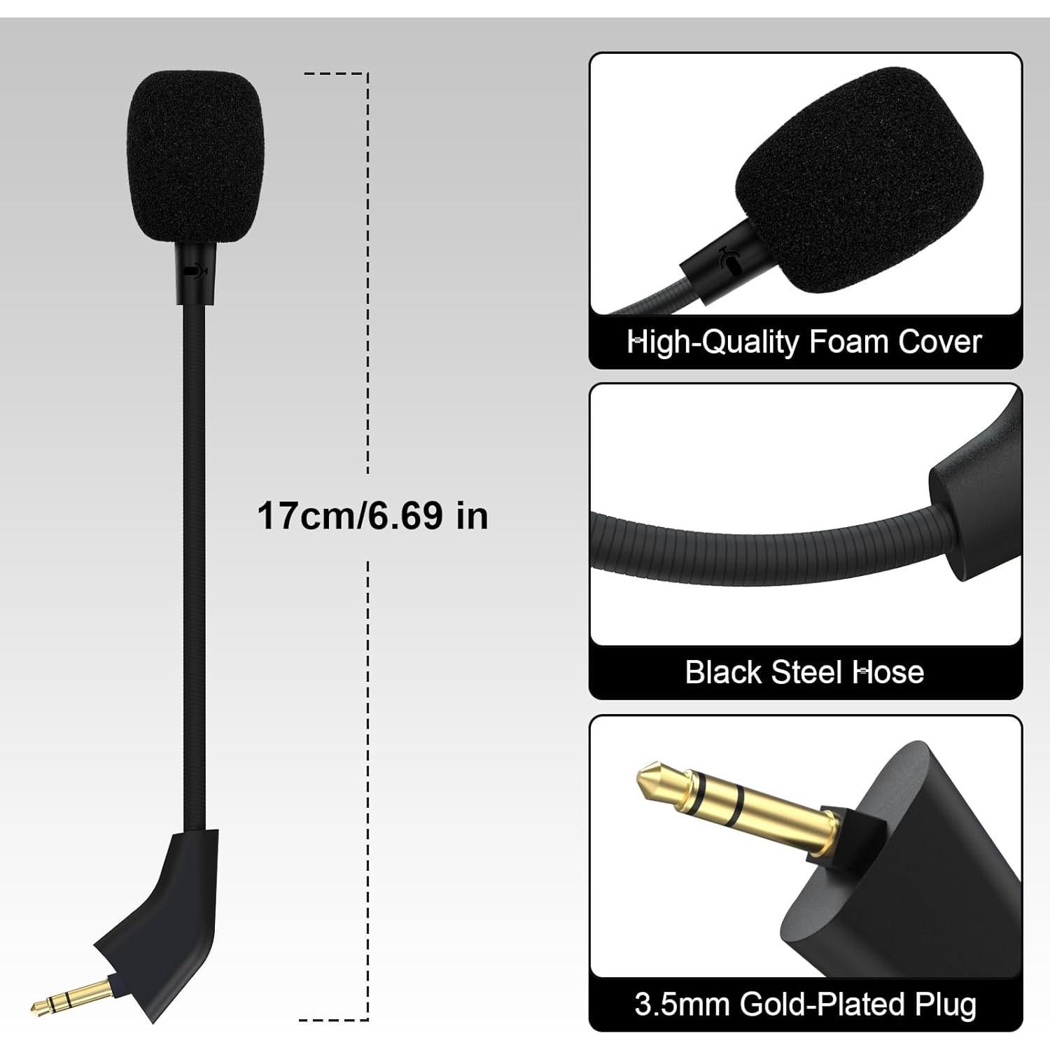 Micrófono de brazo de repuesto HyperX Cloud II 17 cm