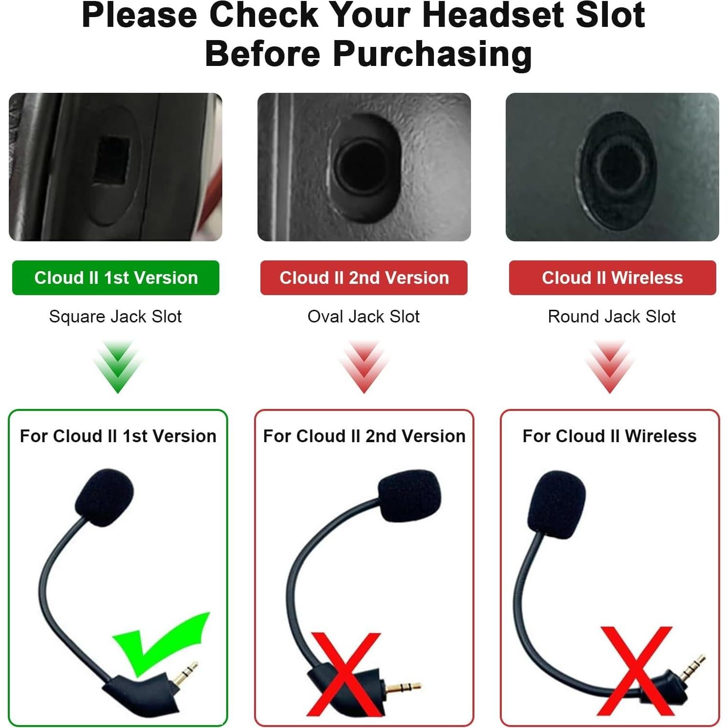 Micrófono de brazo de repuesto HyperX Cloud II 17 cm