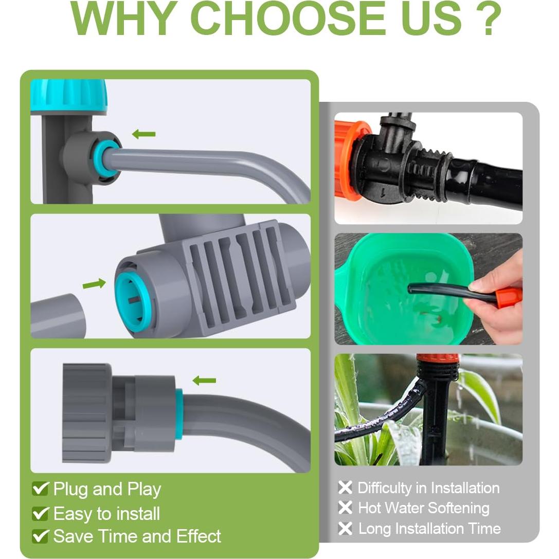 Kit de Riego por Goteo 30m Fujin con Accesorios 12mm 6mm