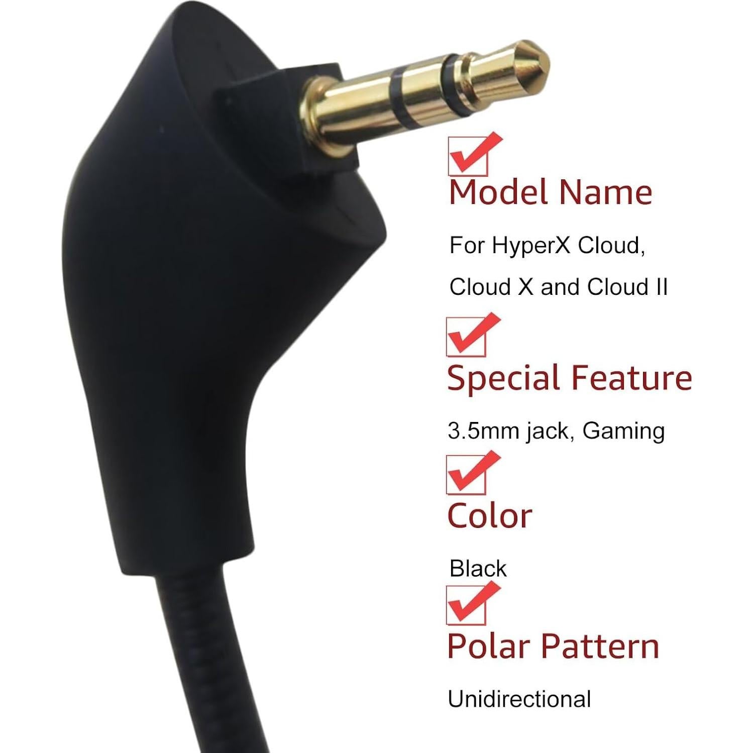 Micrófono de Reemplazo 3.5mm GRABOTE para HyperX Cloud II