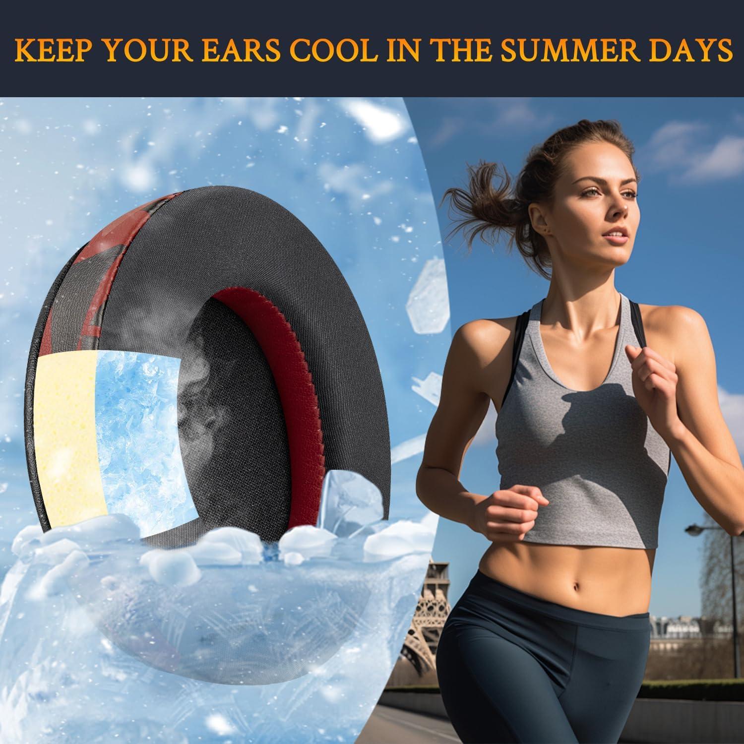 Almohadillas de Gel Refrigerante SOULWIT para Auriculares HyperX - Tormenta Roja