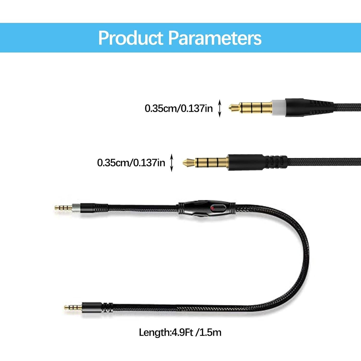 Cable de audio auxiliar Flylin 2M 3.5mm para auriculares Kingston Hyper Cloud