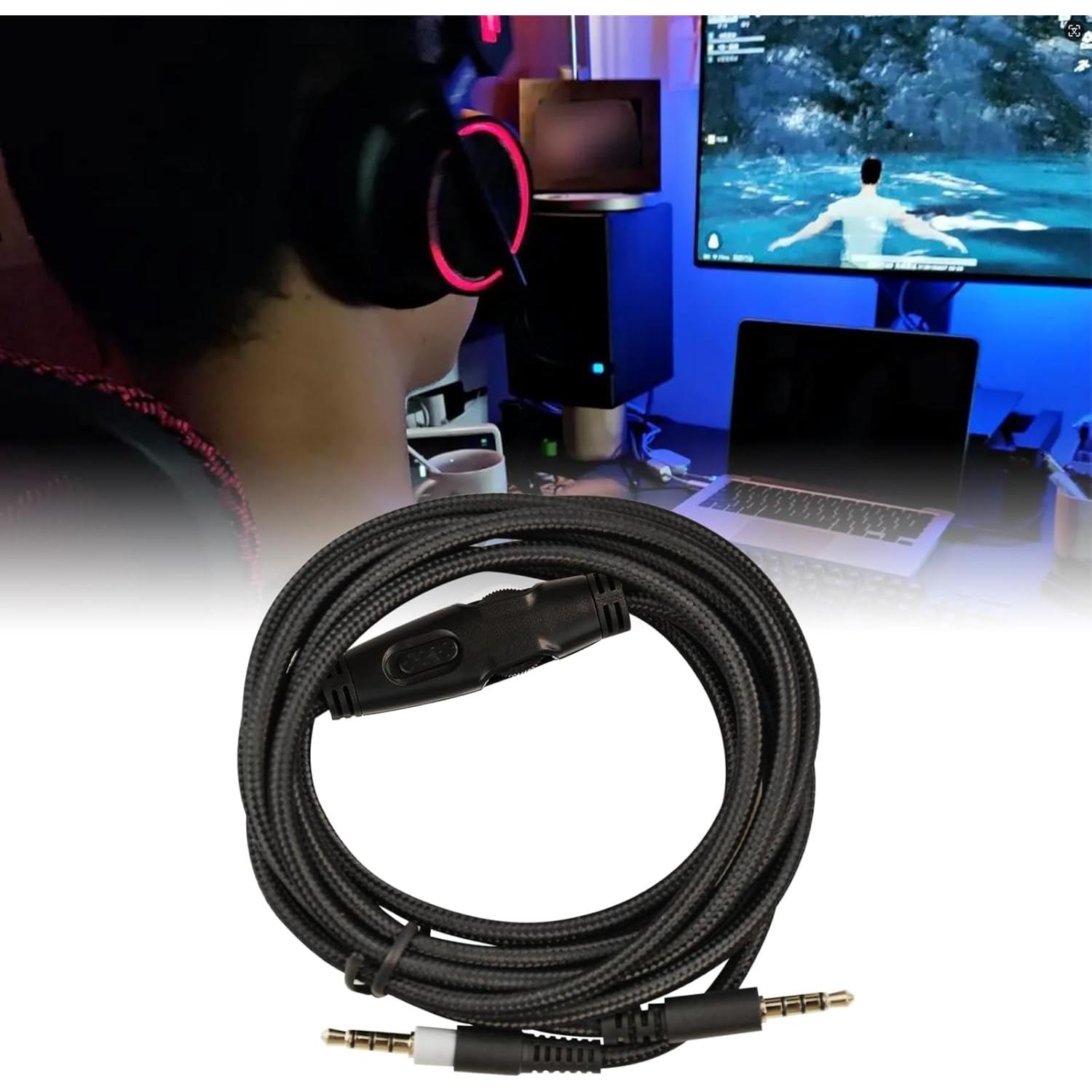 Cable de audio auxiliar Flylin 2M 3.5mm para auriculares Kingston Hyper Cloud