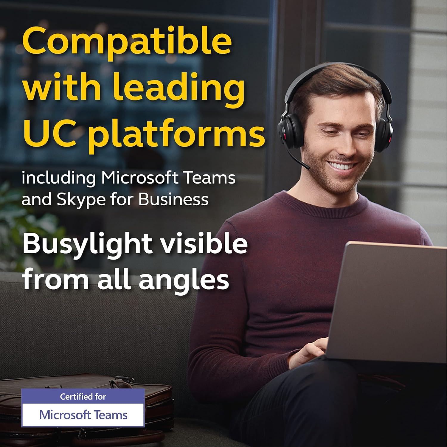 Auriculares Inalámbricos Jabra Evolve2 65 MS, 37h Batería, Bluetooth