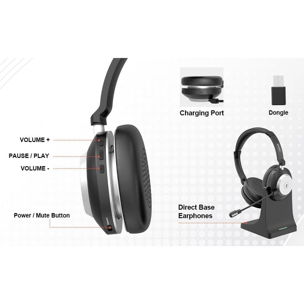 Auriculares Inalámbricos Wantek BTC con Micrófono - 50H Batería